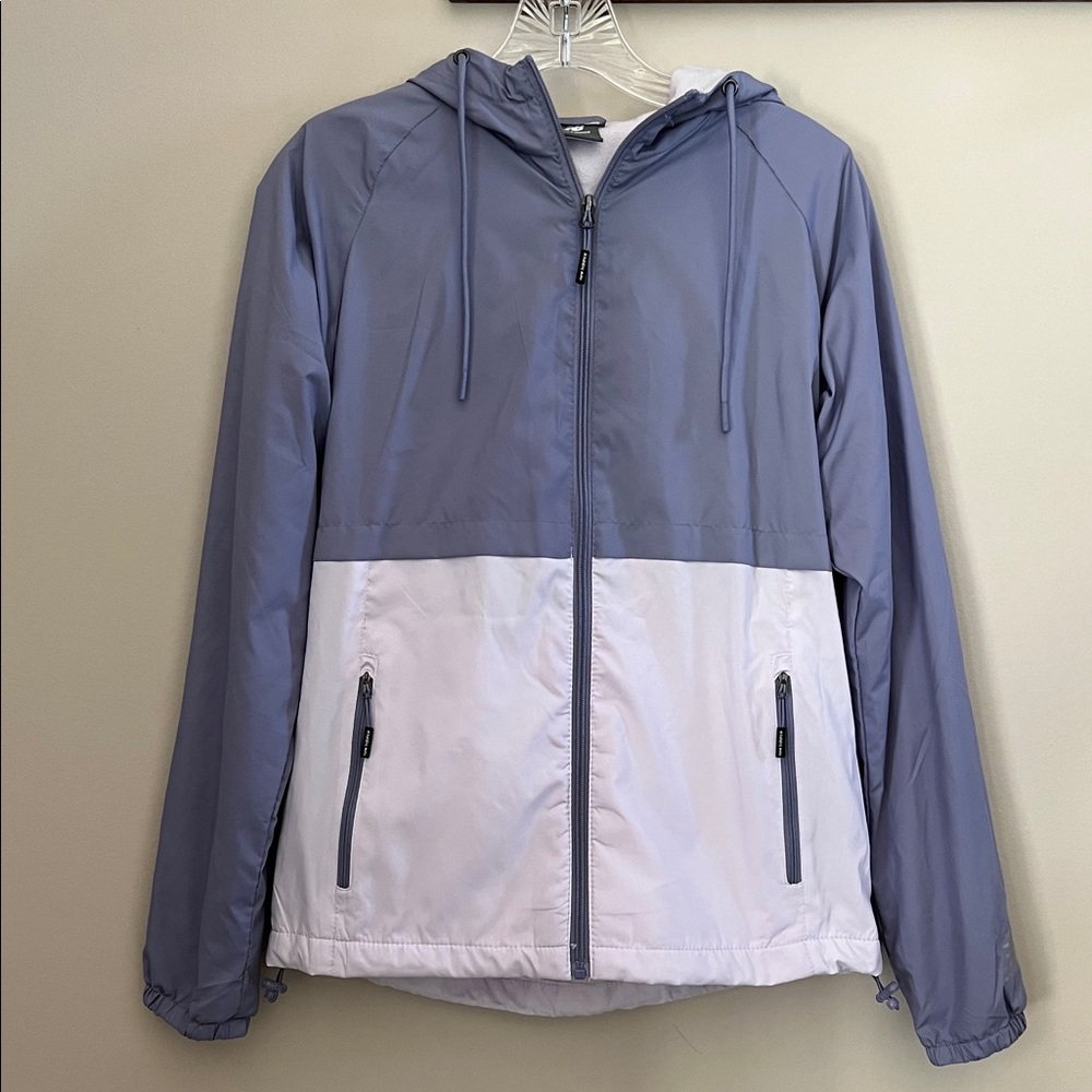 New Balance Purple Colorblock Fleece Lined Zip Up Water Resistant Jacket | S